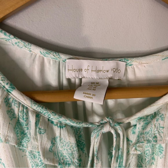 House of Harlow 1960 Ajay Blue Printed Long Sleeve Mini Dress - Picture 5 of 6